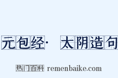 元包经·太阴造句是什么意思的图片